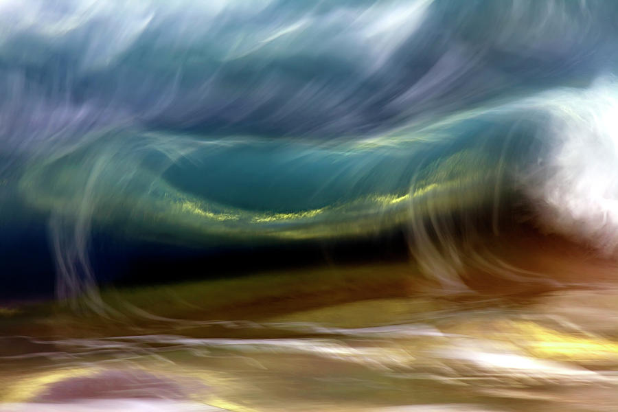 Nature Photograph - Ocean Wave Blurred By Motion  Hawaii #7 by Vince Cavataio