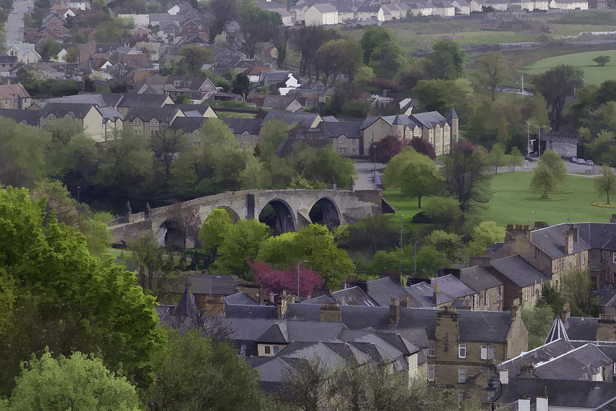 Old Stirling Bridge and houses as visible from Stirling Castle #7 Photograph by Ashish Agarwal