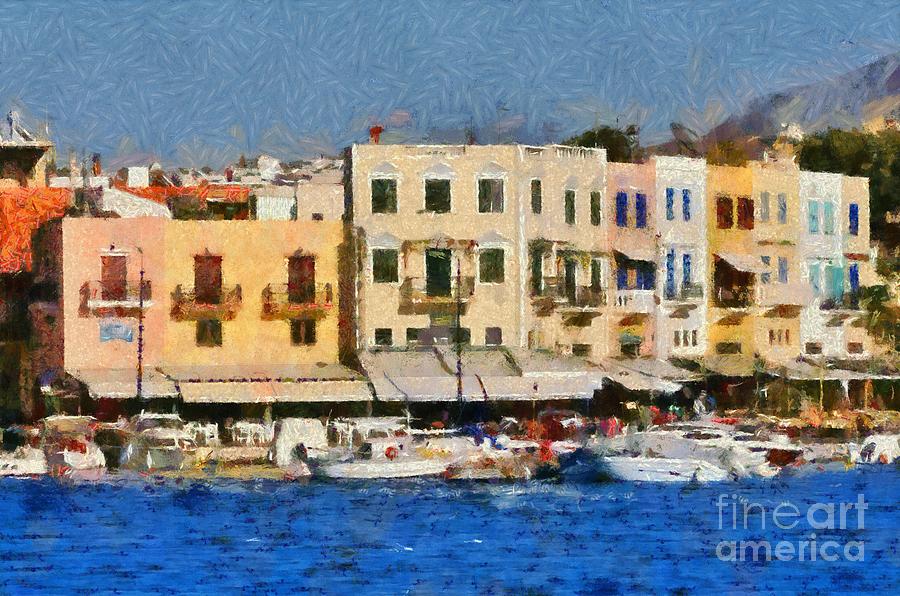 Painting of the old port of Chania #12 Painting by George Atsametakis