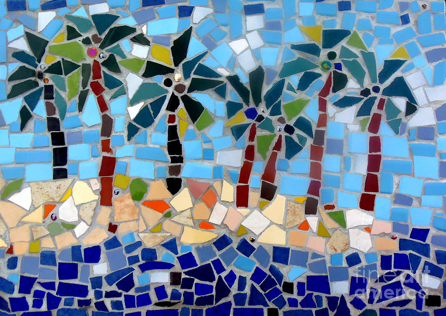 7 Palm Trees Mosaic Photograph by Lou Ann Bagnall
