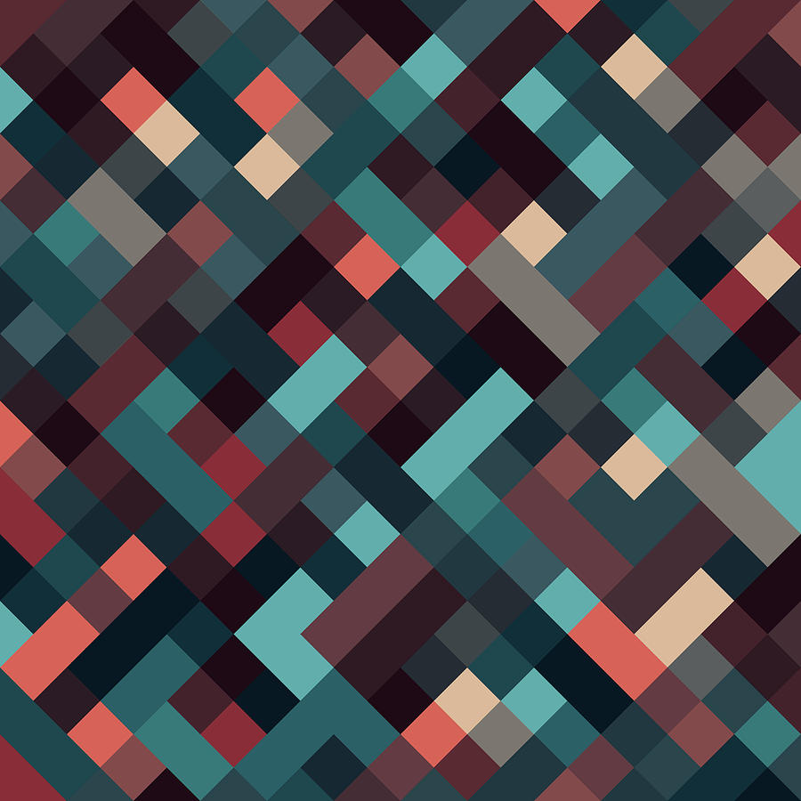 Abstract Digital Art - Pixel Art #7 by Mike Taylor