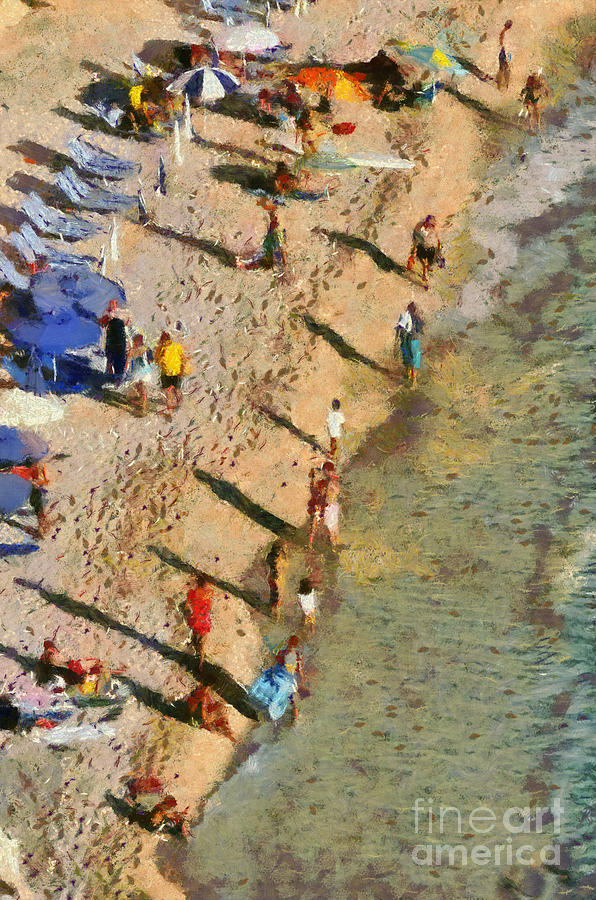 Porto Katsiki beach in Lefkada island #5 Painting by George Atsametakis