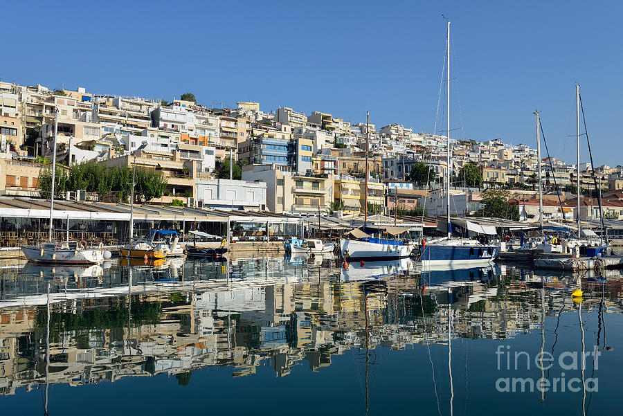 Greek Photograph - Reflections in Mikrolimano port #14 by George Atsametakis