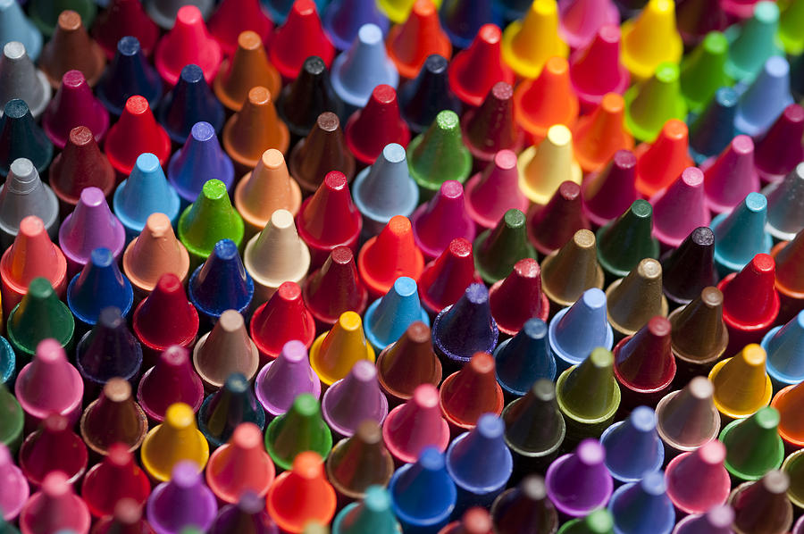 Abstract Photograph - Rows of multicolored crayons  #7 by Jim Corwin