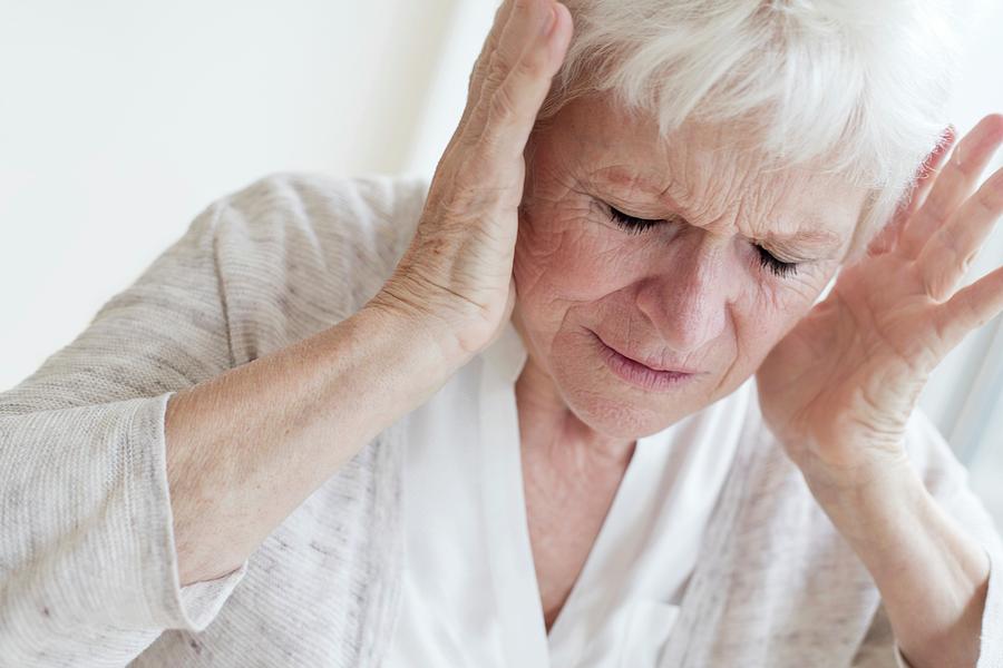 Senior Woman With Headache Photograph by Science Photo Library - Fine ...