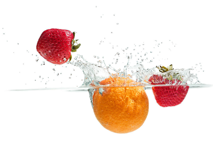 Splashing Fruits #7 Photograph by Peter Lakomy
