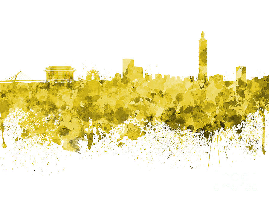 Taipei skyline in watercolor on white background Painting by Pablo Romero Taipei skyline in watercolor on white background Painting by Pablo Romero