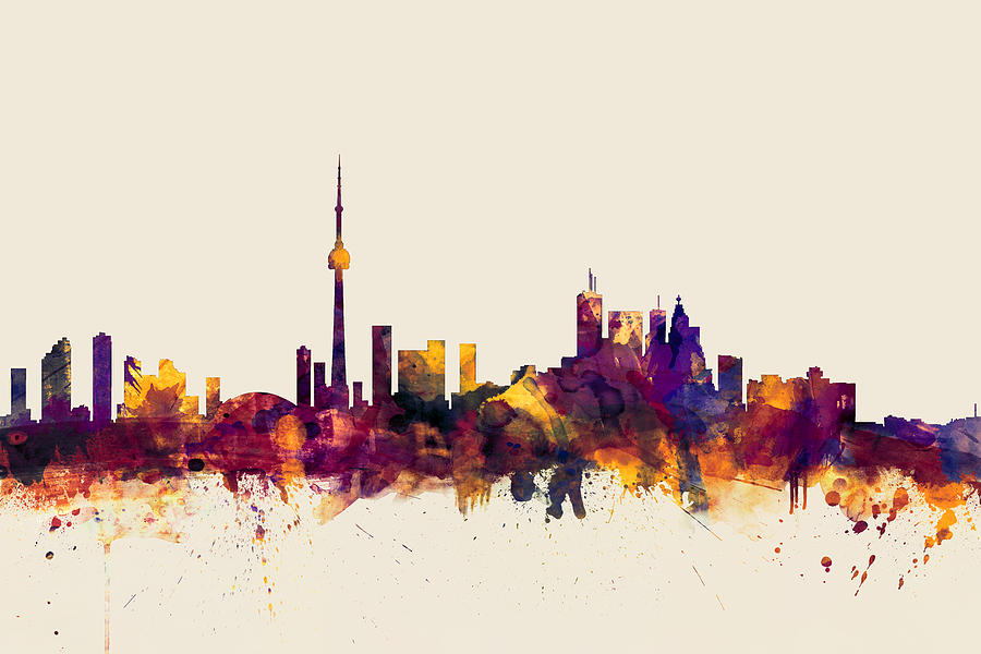 Toronto Canada Skyline #7 Digital Art by Michael Tompsett
