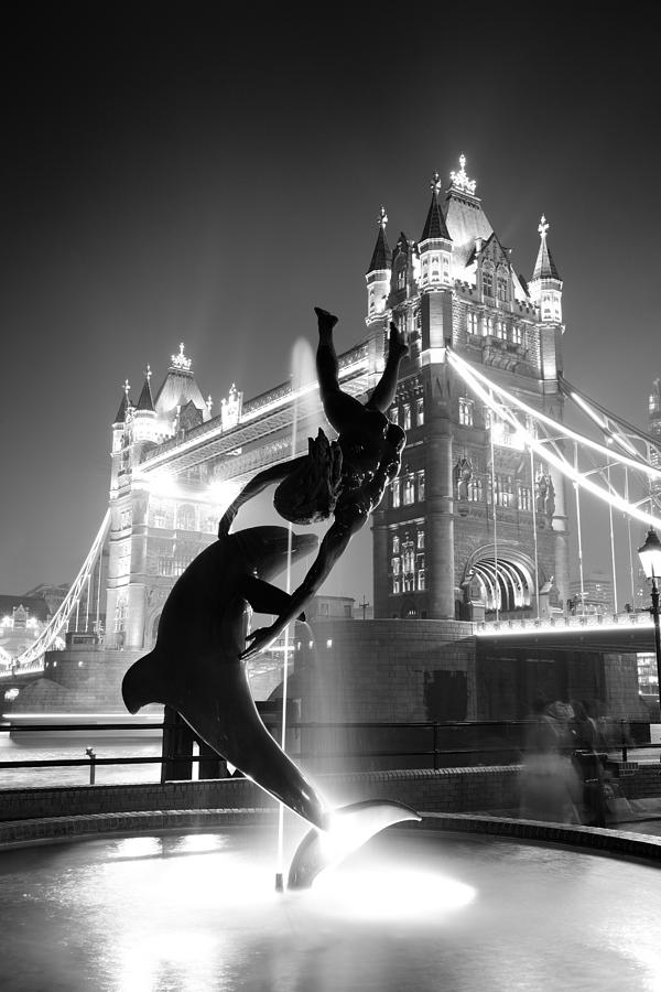 Tower Bridge And Statue Photograph