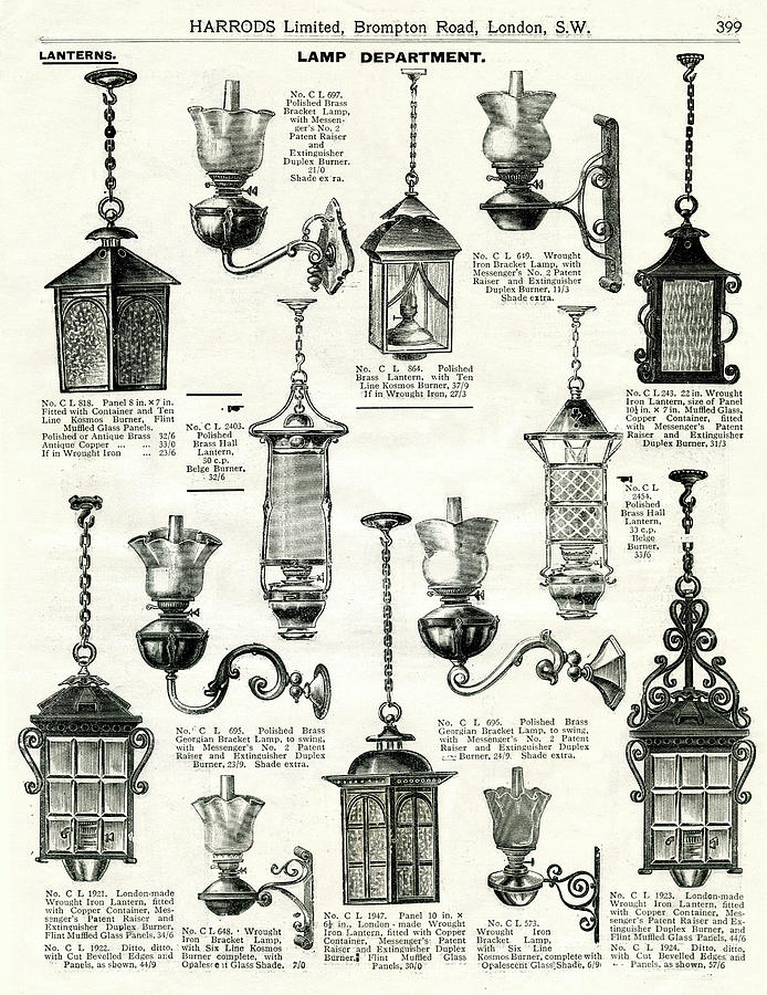 Lamp Drawing - Trade Catalogue For Harrords #7 by Mary Evans Picture Library