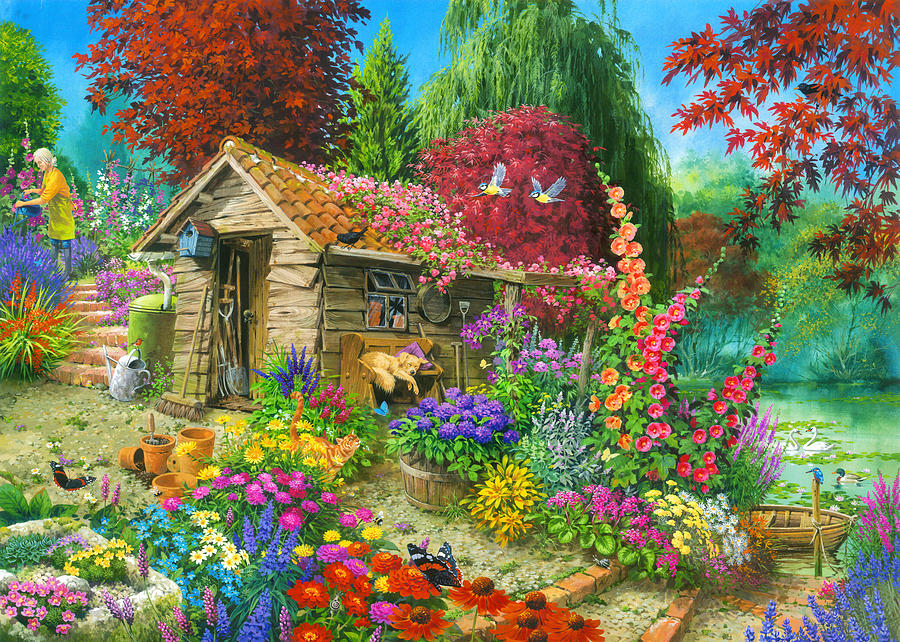 The Garden Shed Variant 1 Painting by MGL Meiklejohn Graphics Licensing