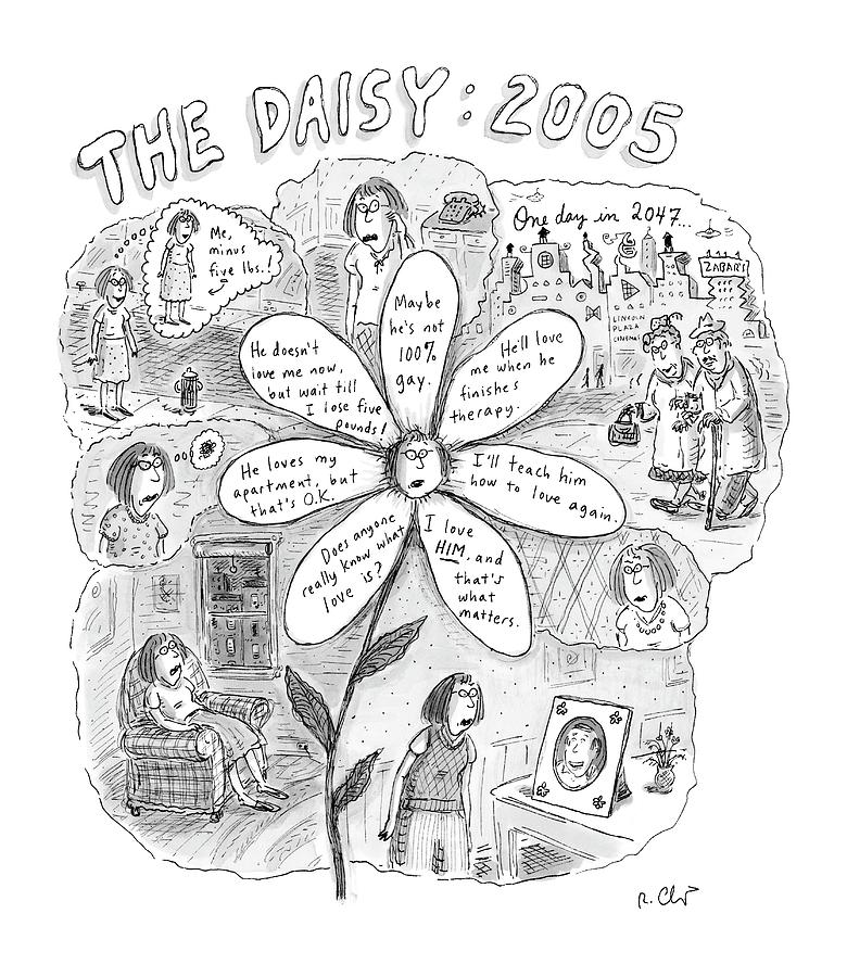 The Daisy: 2005 Drawing by Roz Chast