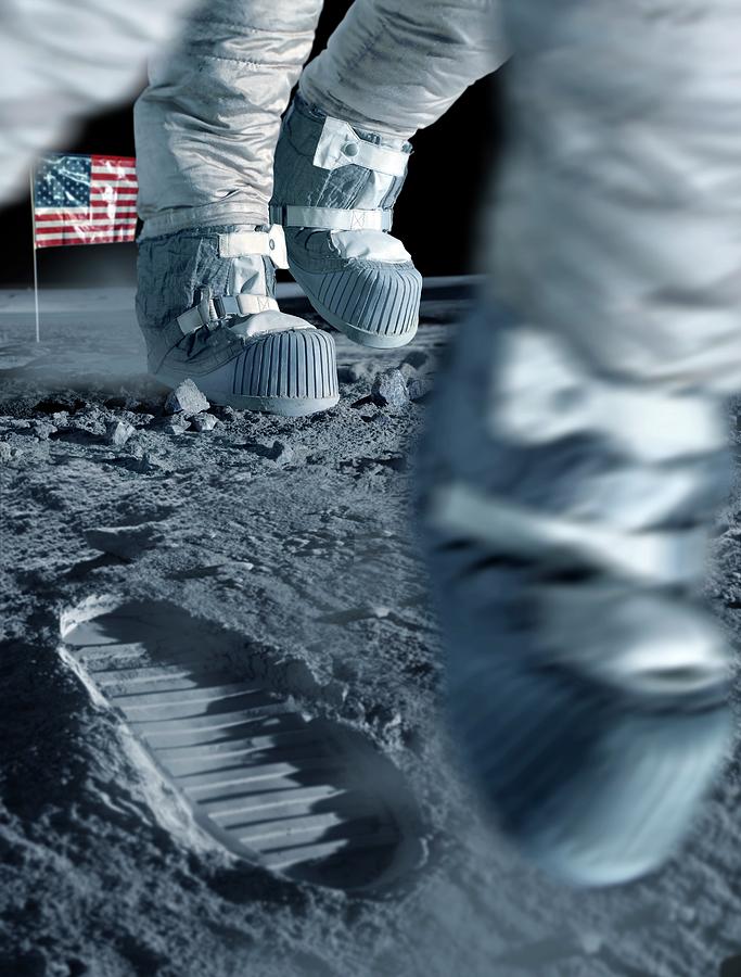 Astronaut Photograph - Walking On The Moon #7 by Detlev Van Ravenswaay