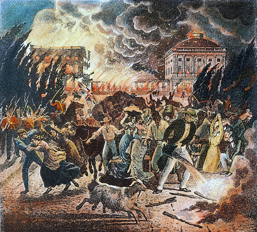 Washington Burning, 1814 #7 Drawing by Granger