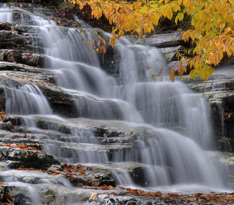 Fall Photograph - Waterfall In Autumn #7 by Stephen Vecchiotti