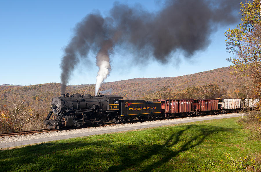 WM Steam train powers along railway #7 Photograph by Steven Heap