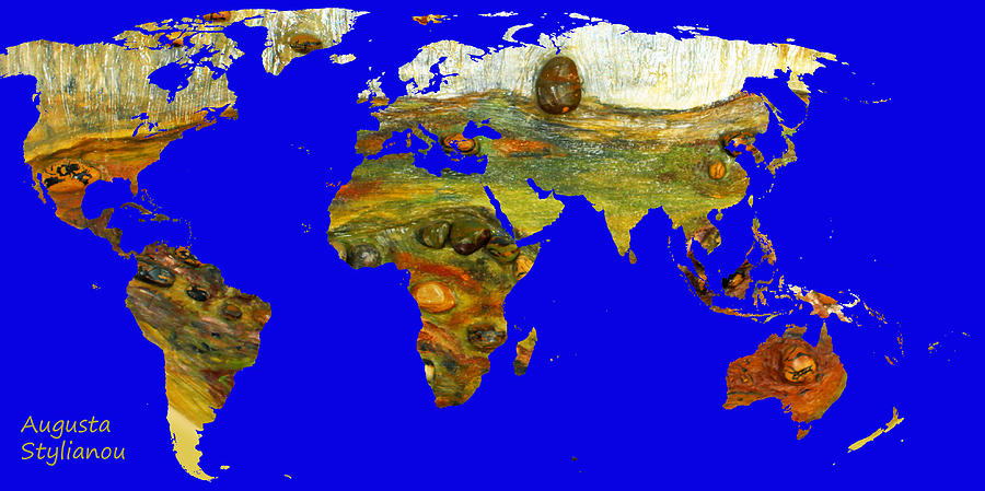 Modern World Map  Digital Art by Augusta Stylianou