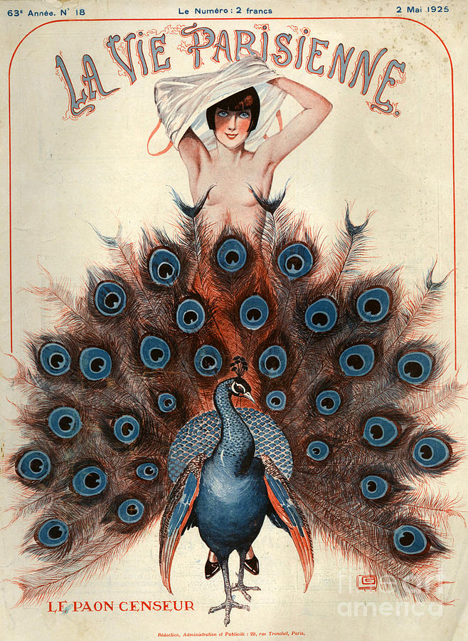 Bird Drawing - 1920s France La Vie Parisienne Magazine #70 by The Advertising Archives