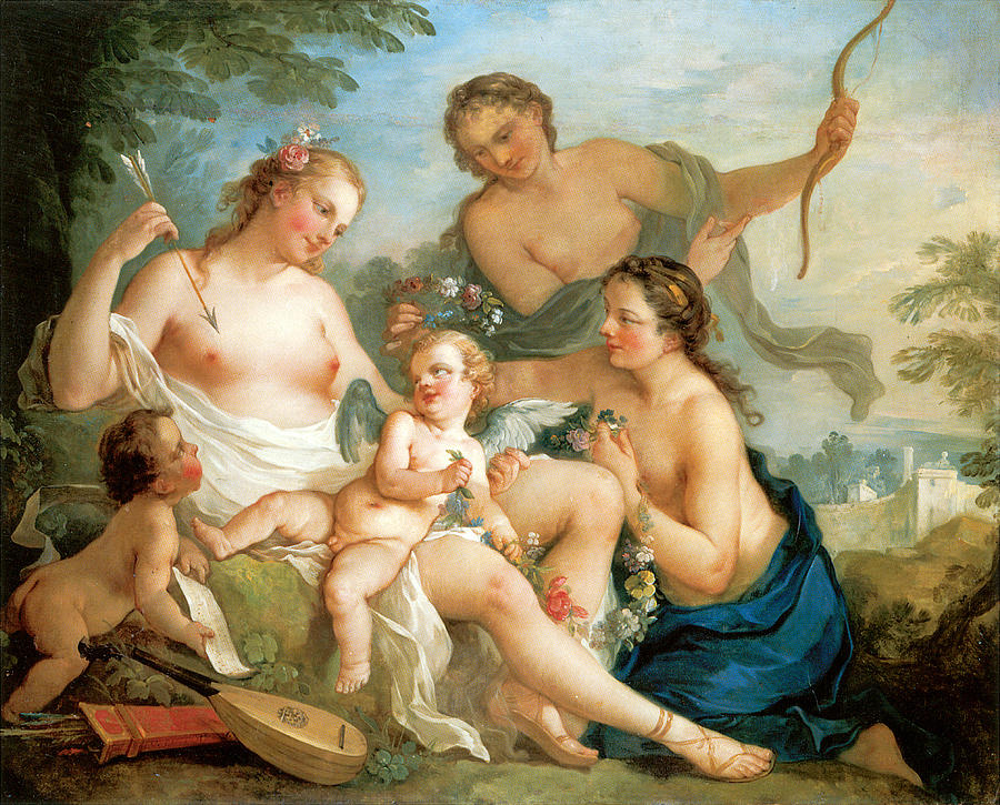Venus and Cupid Painting by Charles Joseph Natoire
