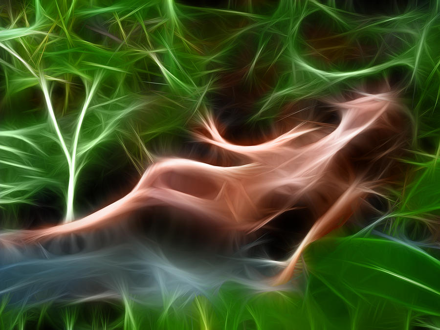7034 Abstract Nude with Plants Photograph by Chris Maher