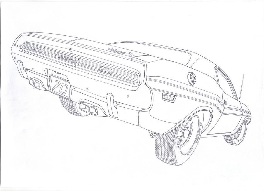 dodge challenger 1970 drawing