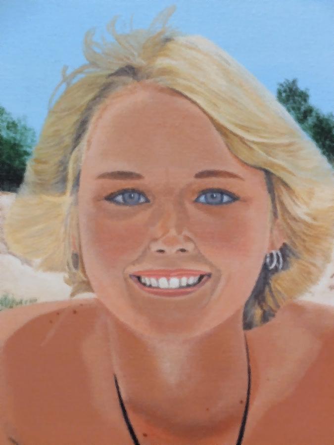 70's Girl on the Beach Painting by Scott Kingery - Fine Art America
