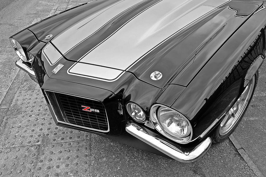 71 Camaro Z28 in Black and White Photograph by Gill Billington