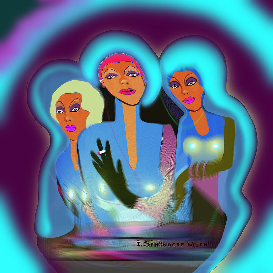 715 Painting - 715 - Three  Ladies   by Irmgard Schoendorf Welch