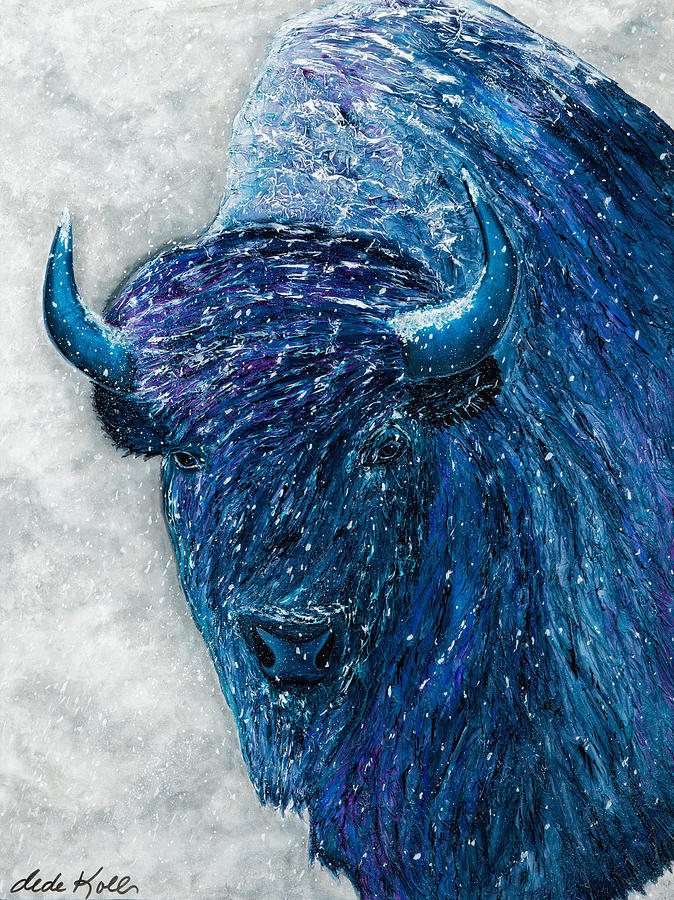 Buffalo  - Ready for Winter Painting by Dede Koll