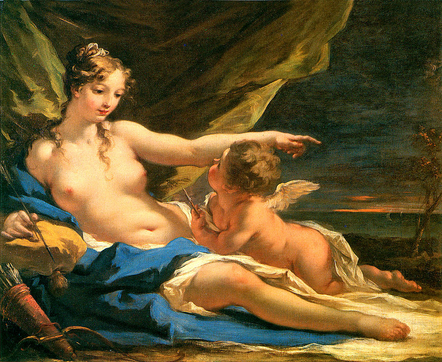 Giovanni Antonio Pellegrini Painting - Venus and Cupid #2 by Giovanni Antonio Pellegrini