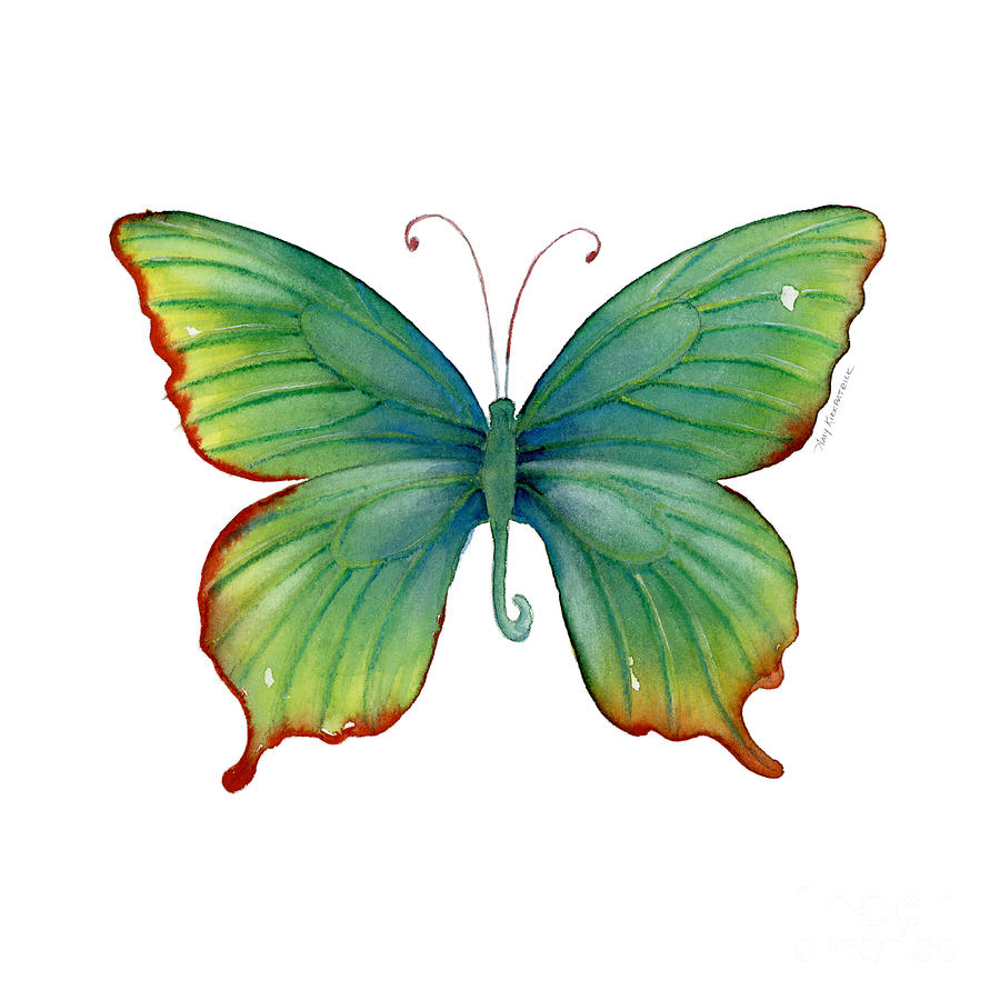 74 Green Flame Tip Butterfly Painting by Amy Kirkpatrick