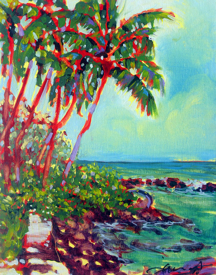 Paradise Painting - Kalenakai Palms by Richard Rochkovsky