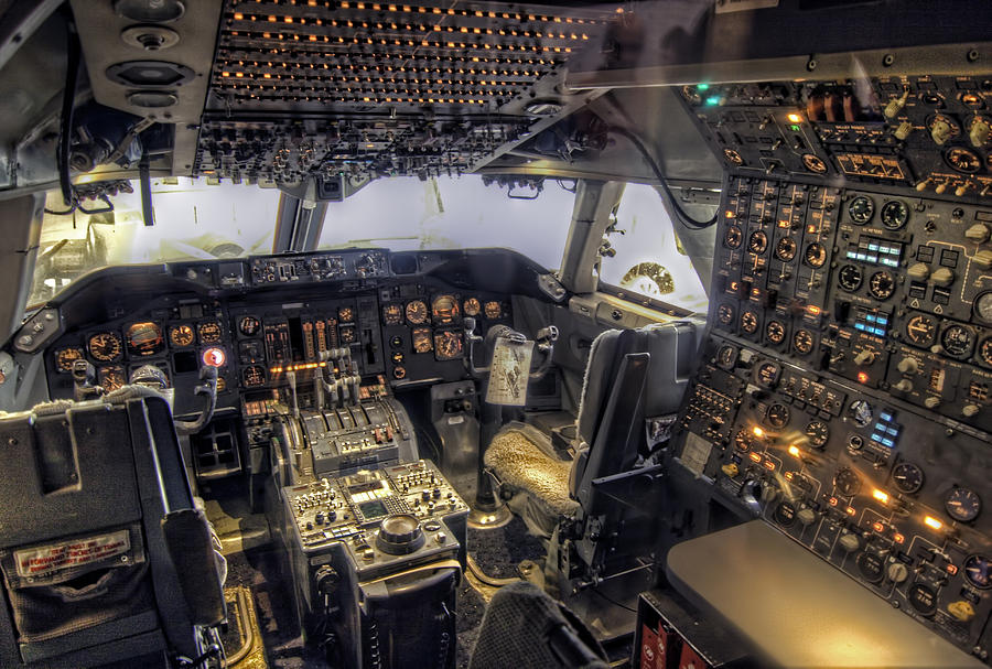 747 Cockpit Photograph by Tim Stanley