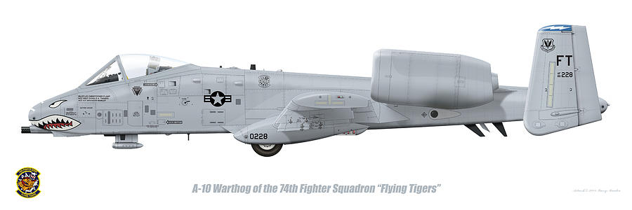 Jet Digital Art - 74th FS A-10 Warthog by Barry Munden