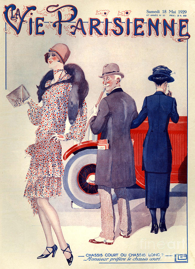 France Drawing - 1920s France La Vie Parisienne Magazine #75 by The Advertising Archives