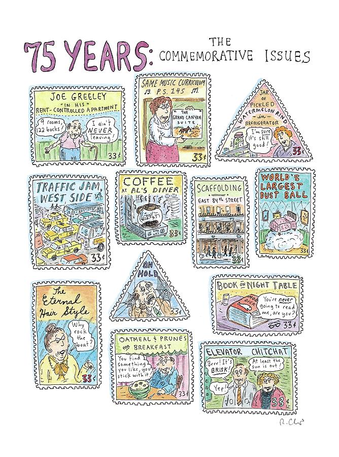 75 Years:  The Commemorative Issues Drawing by Roz Chast