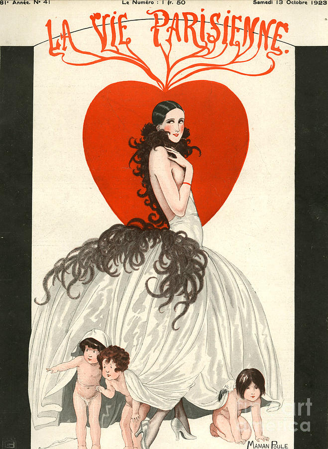 Valentines Day Drawing - 1920s France La Vie Parisienne Magazine #76 by The Advertising Archives