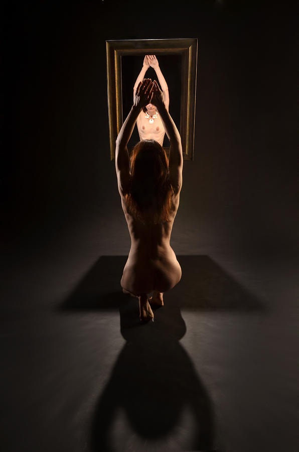 7697 Nude Viewing Herself in Mirror Photograph by Chris Maher