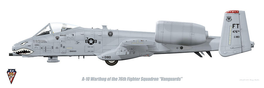Jet Digital Art - 76th FS A-10 Warthog by Barry Munden