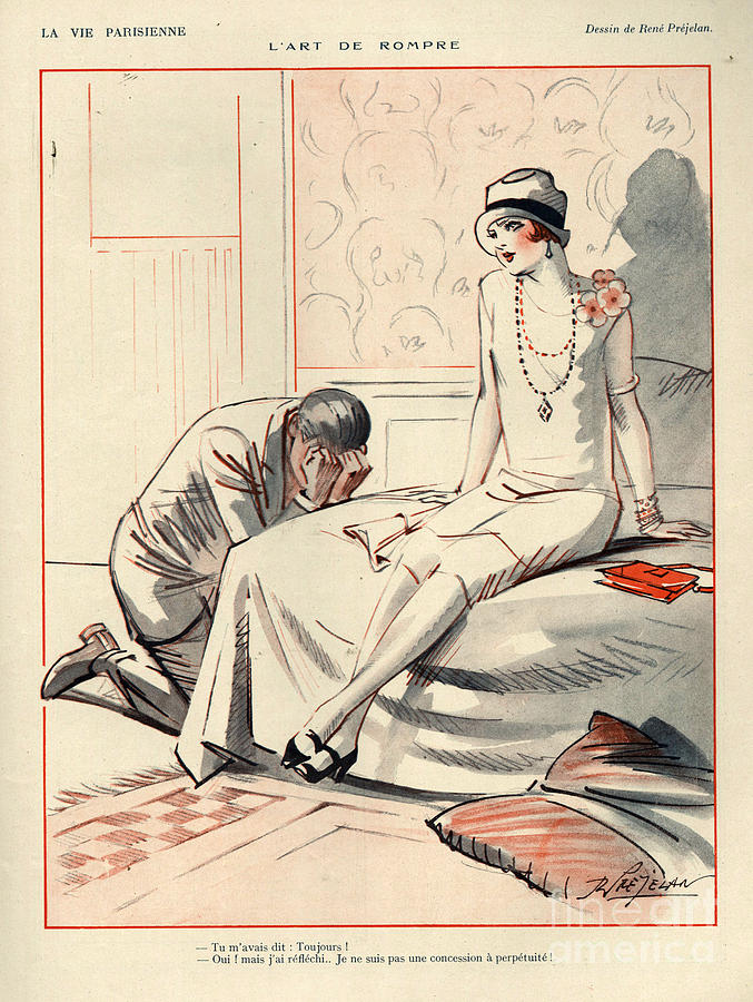 France Drawing - 1920s France La Vie Parisienne Magazine #77 by The Advertising Archives
