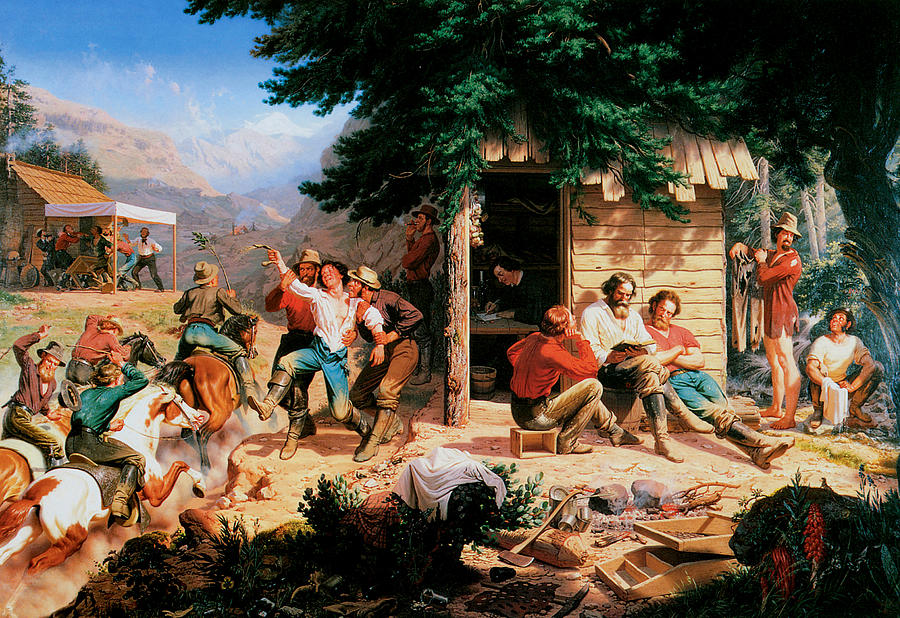 Sunday Morning in the Mines #3 Painting by Charles Christian Nahl