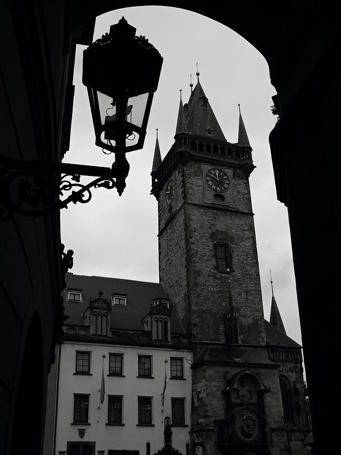 Lamp Photograph - Prague - Old town hall by Pavel Jankasek