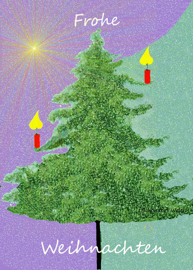 Tree Painting - 791 -  Frohe Weihnachten by Irmgard Schoendorf Welch