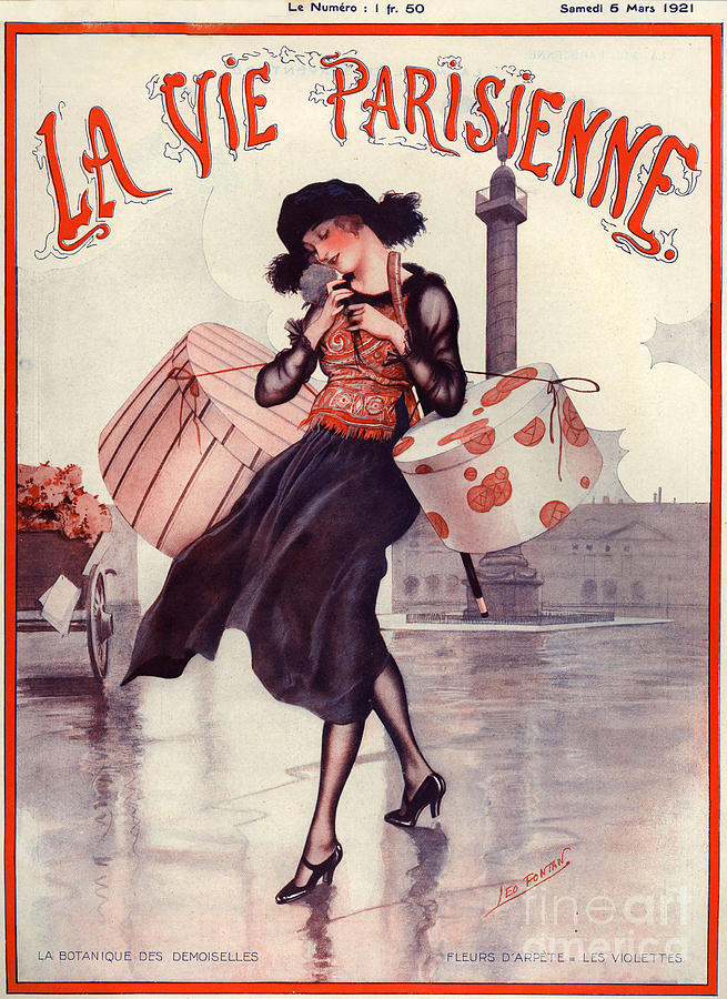 France Drawing - 1920s France La Vie Parisienne Magazine #8 by The Advertising Archives