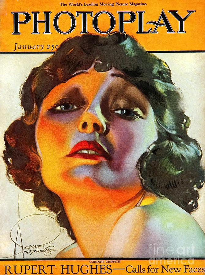 Celebrity Drawing - 1920s Usa Photoplay Magazine Cover #8 by The Advertising Archives