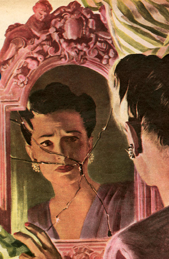 Mirror Drawing - 1940s Uk Womans Own Magazine Plate #8 by The Advertising Archives