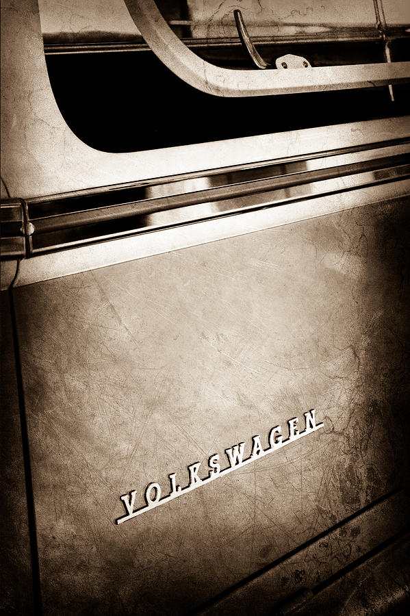 Car Photograph - 1964 Volkswagen VW Samba 21 Window Bus Emblem #8 by Jill Reger