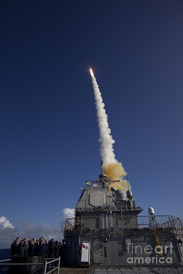 Transportation Photograph - A Standard Missile-3 Is Launched #8 by Stocktrek Images