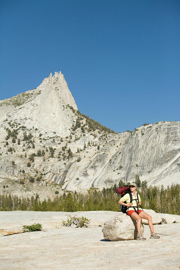 Yosemite National Park Photograph - A Woman Backpacking In Yosemite #8 by Justin Bailie
