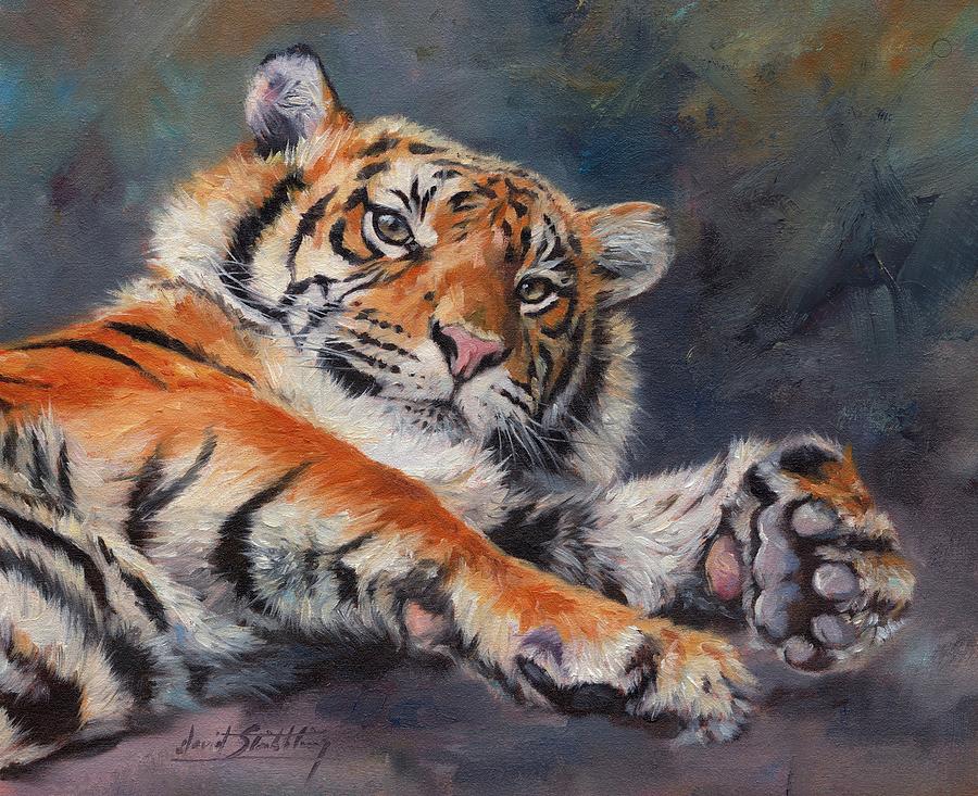 Amur Tiger #8 Painting by David Stribbling